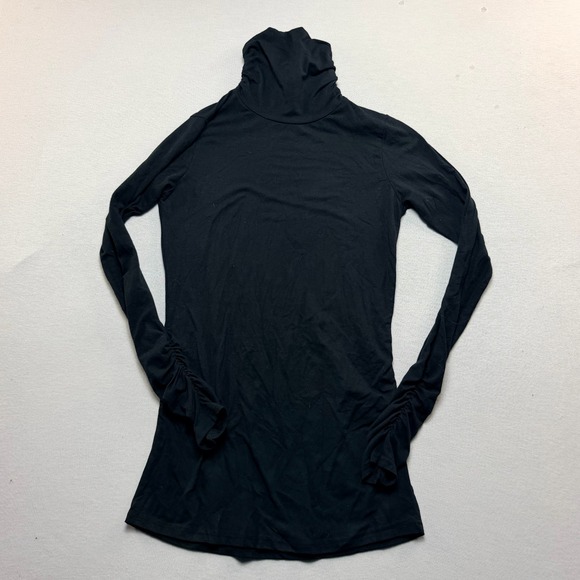 Line Eight Tops - Line Eight Turtleneck Top Women Medium Black Excellent Ruched Long Sleeve